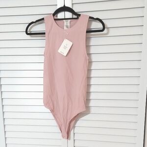 Wolford Bodysuit, NEW! Size M, Snap Crotch, Soft Pink "Mauve" Knit, Sleeveless